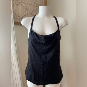 Lululemon Black Tank Top Built in Sports Bra & Open Back Size 2/4